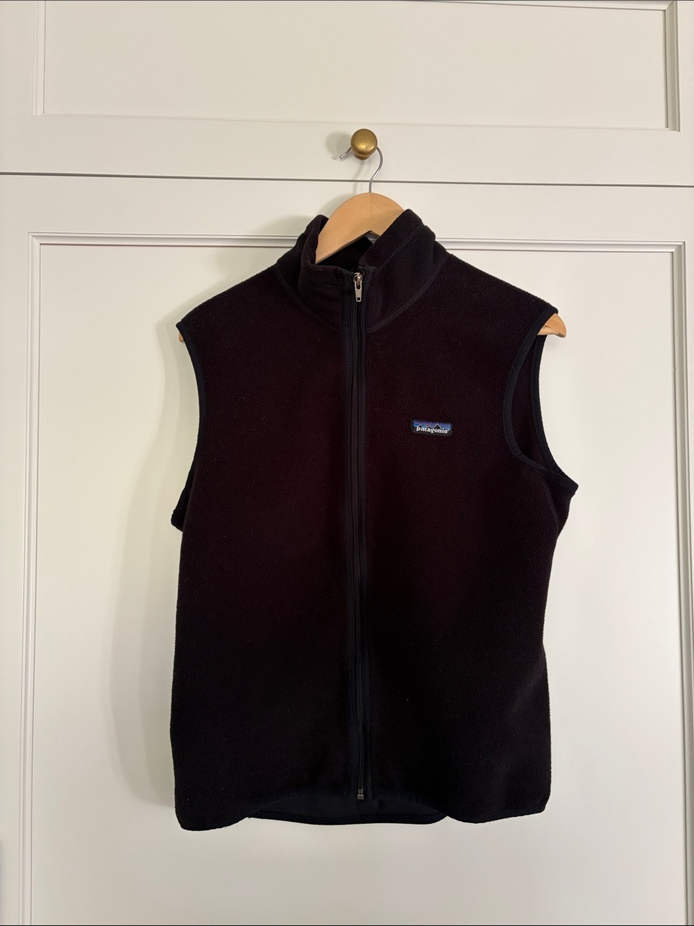 Patagonia Black Fleece Vest with Stand Collar
